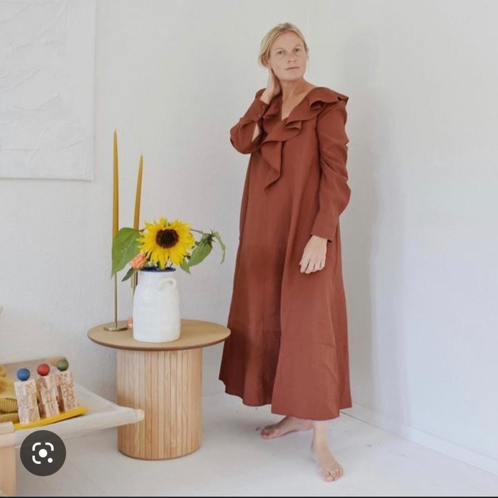 COS Ruffled V-Neck Maxi Dress